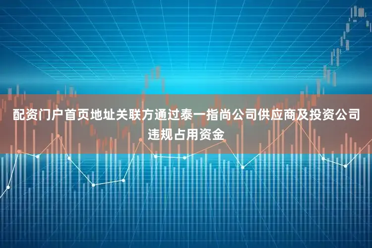 配资门户首页地址关联方通过泰一指尚公司供应商及投资公司违规占用资金